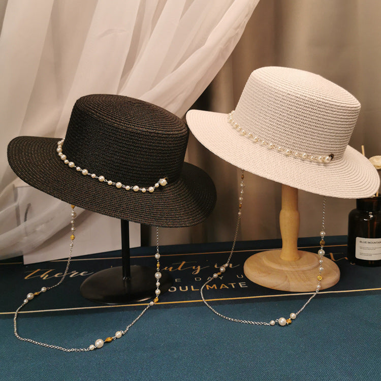 Pearl-Trim Straw Hat — product view 7