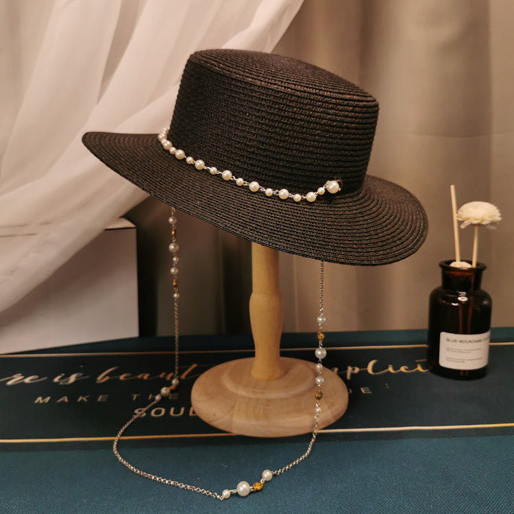 Pearl-Trim Straw Hat — product view 11
