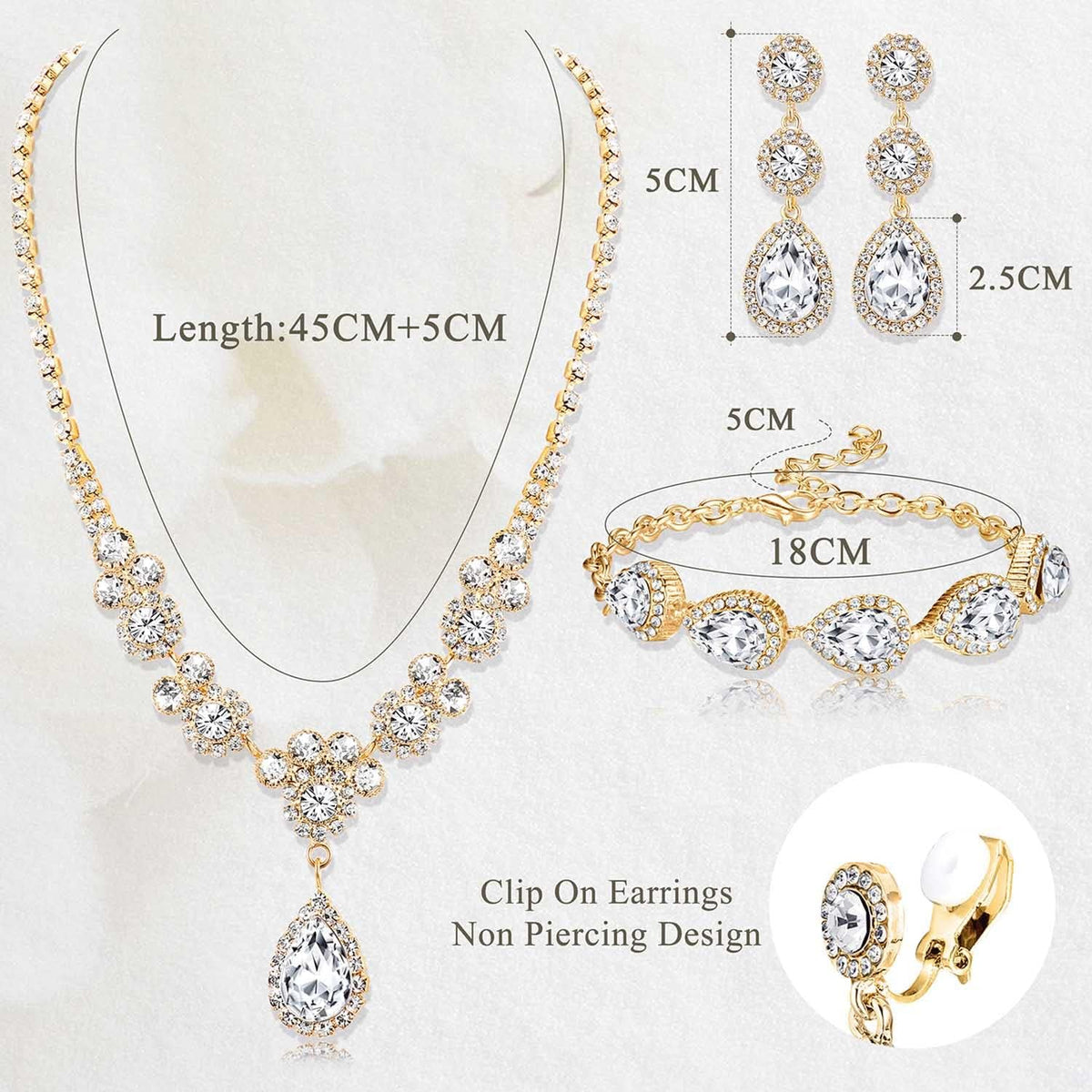Rhinestone Wedding Jewelry Sets for Brides, Brides Bridesmaid Sets