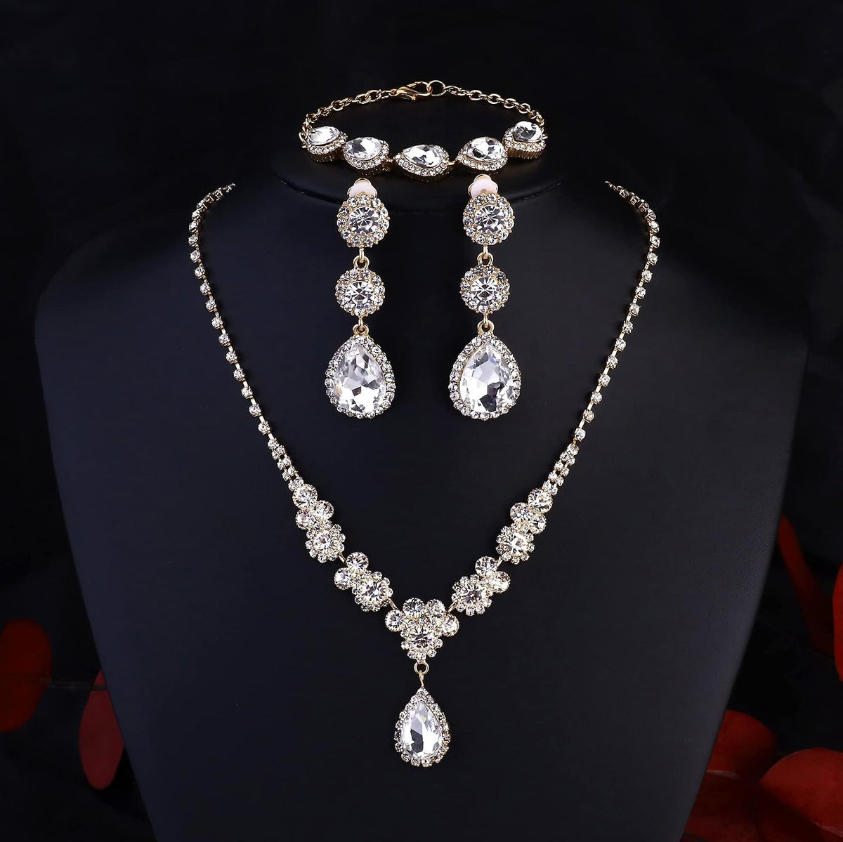 Rhinestone Wedding Jewelry Sets for Brides, Brides Bridesmaid Sets