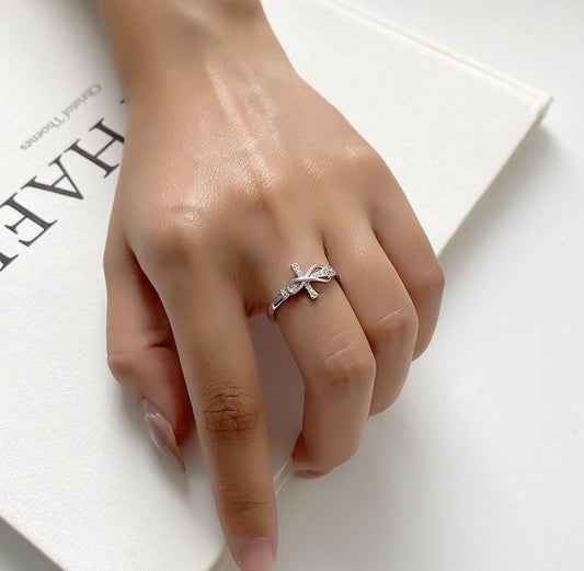 Adjustable Pavé Cross Ring — product view 1