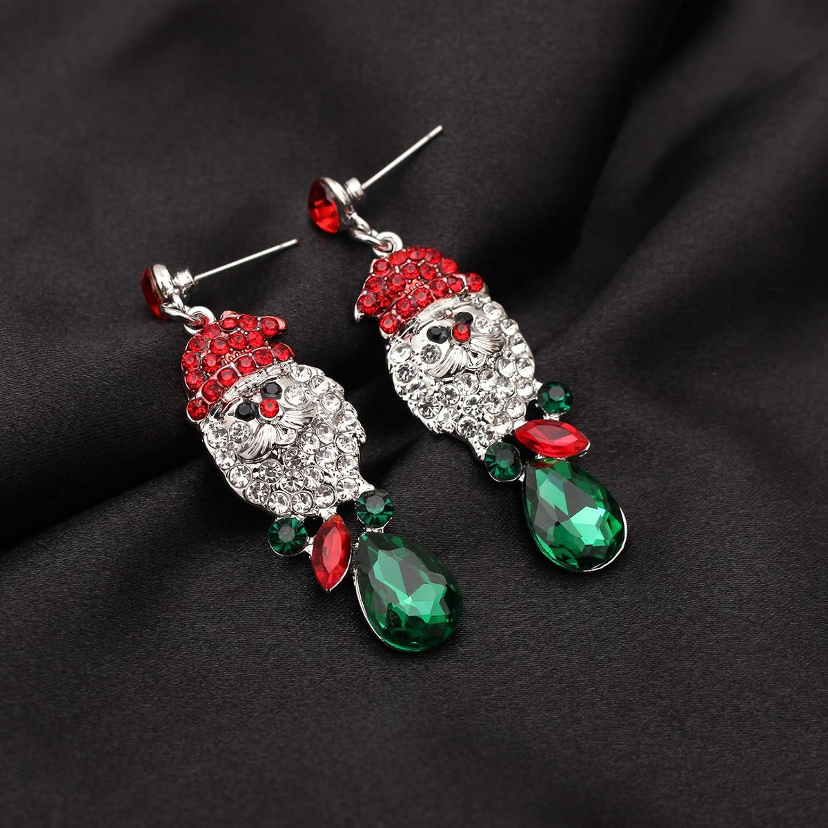 3 Pcs Christmas Austrian Crystal Pendant Necklace Adjustable Ring Brooch Deer Costume Jewelry Set for Christmas Thanksgiving Gifts for Women