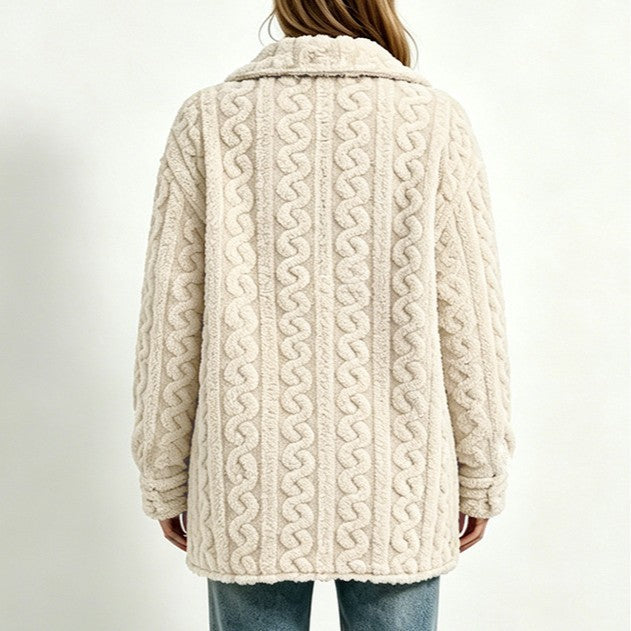Cable-Texture Fleece Jacket — product view 2