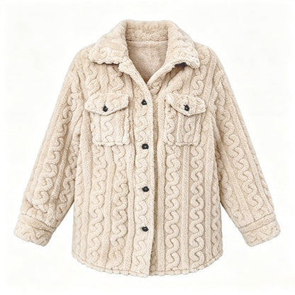 Cable-Texture Fleece Jacket — product view 4