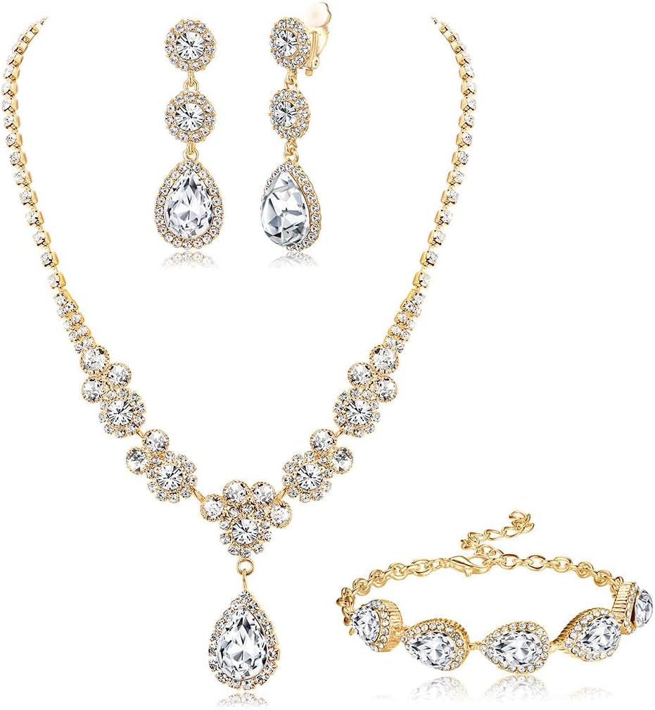 Rhinestone Wedding Jewelry Sets for Brides, Brides Bridesmaid Sets
